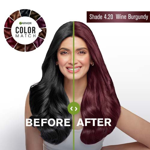 Garnier shade 4.2 - wine burgundy hair color